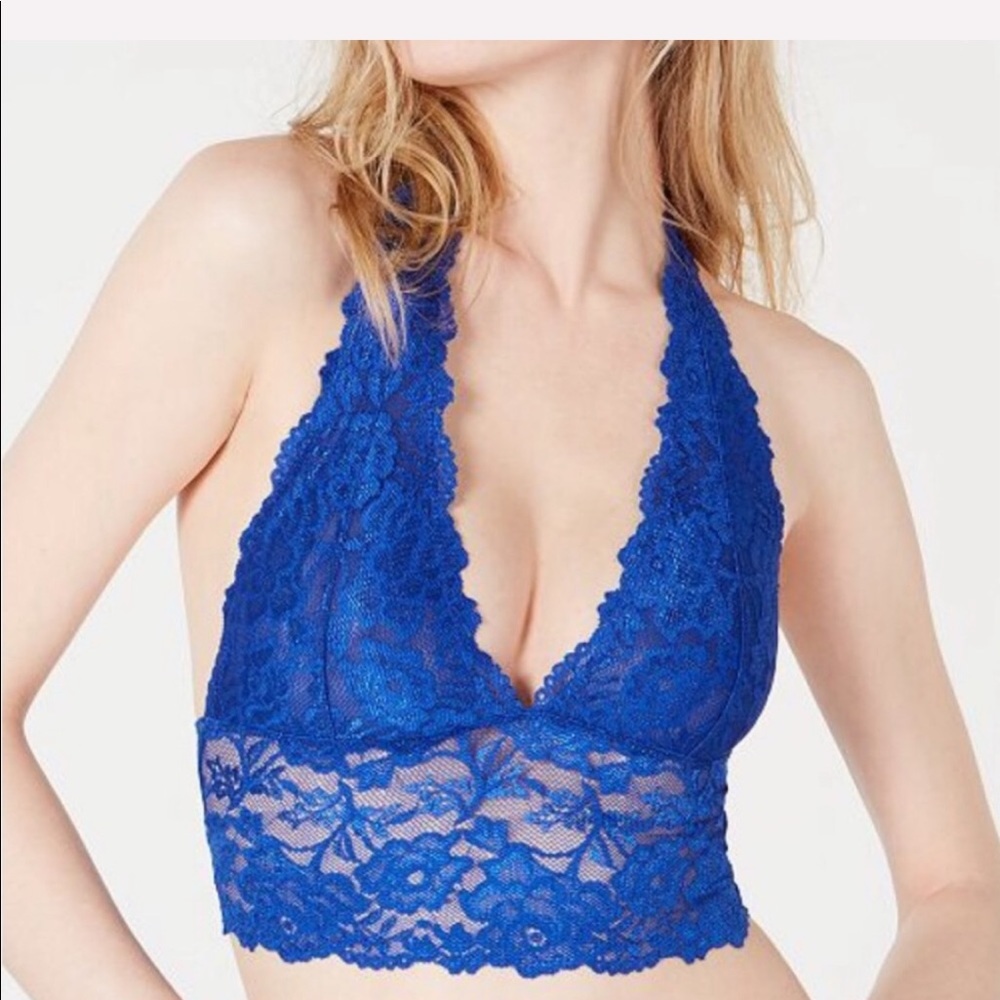 Free People Heartbreaker Lace Bralette in Blue